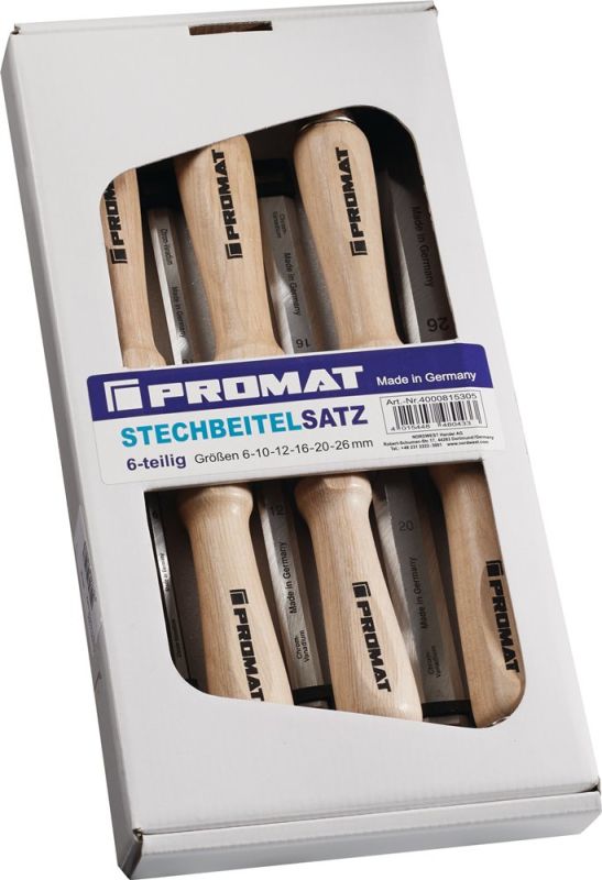 PROMAT  6,10,12,16,20,26 mm Stechbeitelsatz