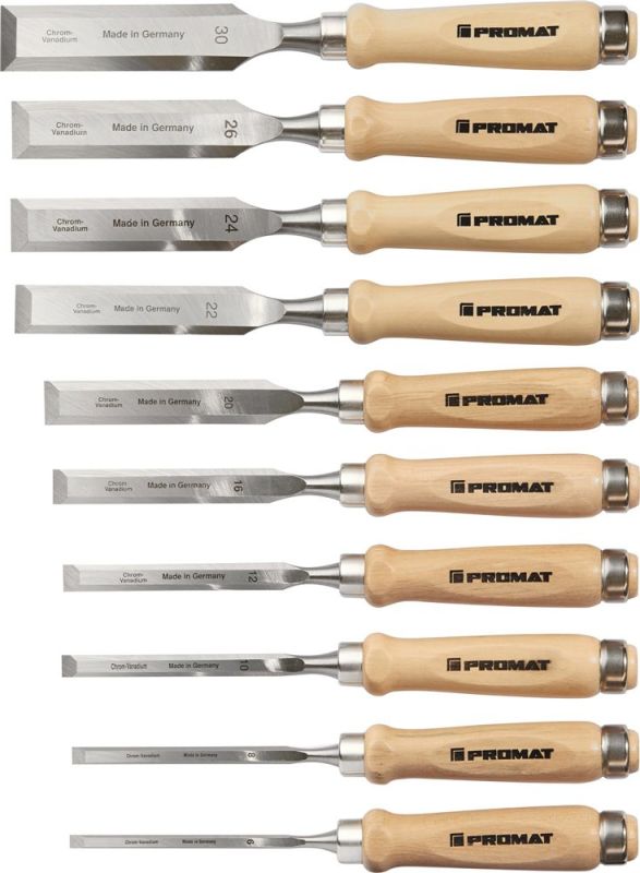 PROMAT  6,8,10,12,16,20,22,24,26,30 mm Stechbeitelsatz
