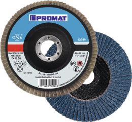 PROMAT  Ø 125 mm Körnung 60 gekröpft Fächerscheibe