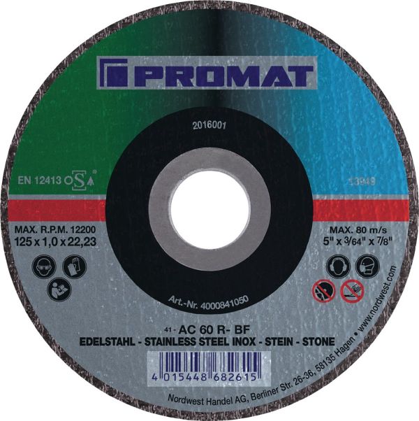 PROMAT  D125x1mm gerade Trennscheibe