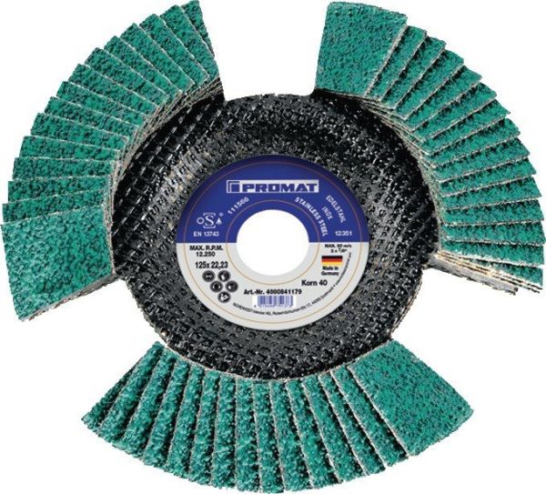 PROMAT  Ø 115 mm Körnung 80  gewölbt Fächerscheibe