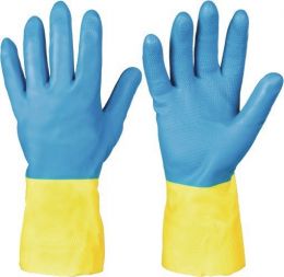 STRONGHAND Kenora Größe 10 blau/gelb Chemikalienhandschuhe