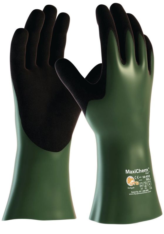 MAXIFLEX MaxiChem Cut 56-633 Größe 10 grün/schwarz Chemikalienhandschuhe