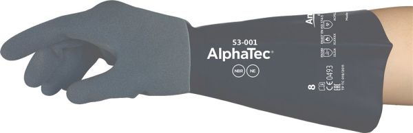 ANSELL AlphaTec 53-001 Größe 9 grau/schwarz Chemiehandschuhe