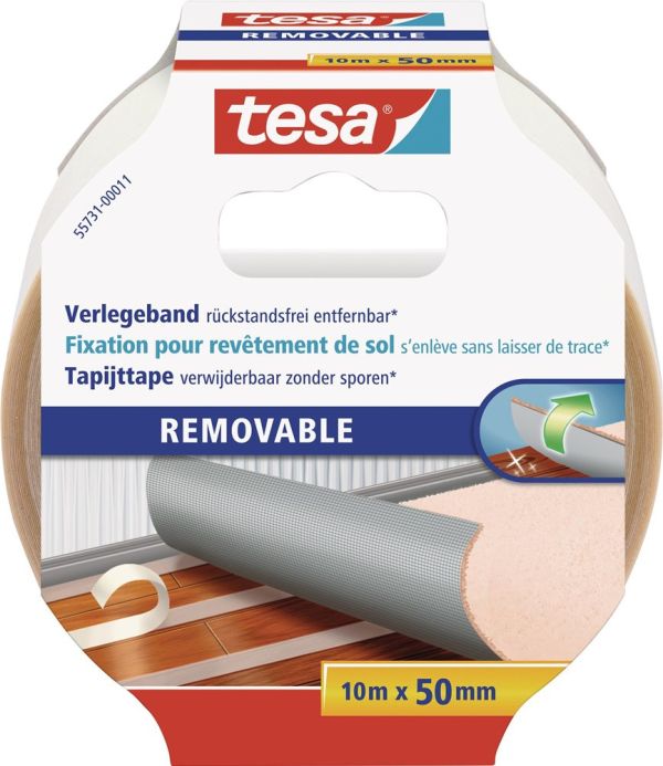 TESA 55731 Länge 10 m Breite 50 mm Doppelseitiges Verlegeband