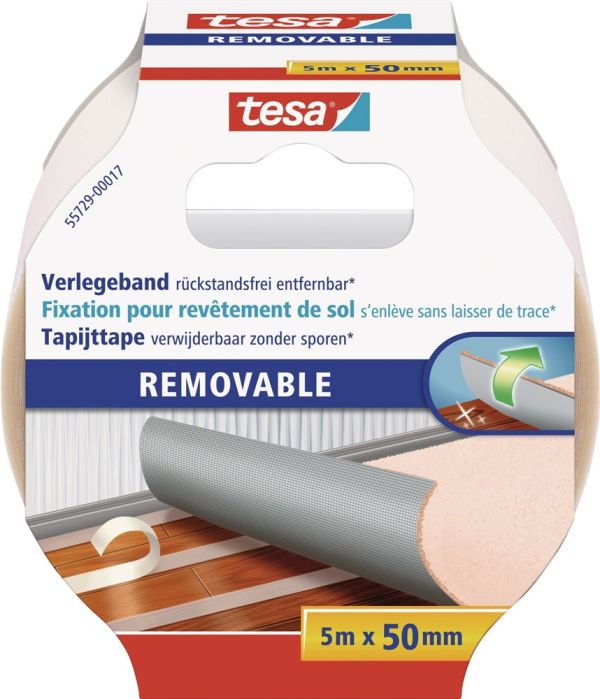 TESA 55729 Länge 5 m Breite 50 mm Doppelseitiges Verlegeband