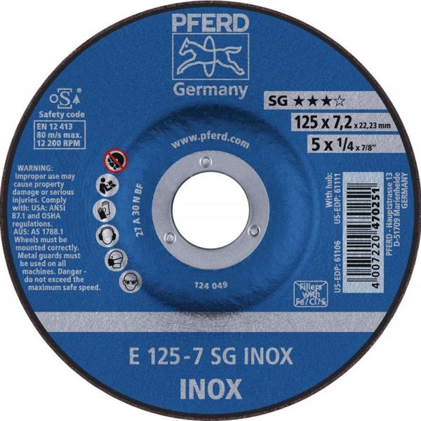 PFERD SG INOX D125xS7.2mm Schruppscheibe