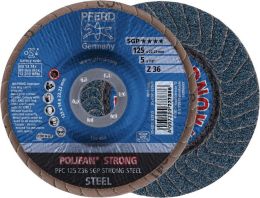 PFERD POLIFAN Z SGP STRONG STEEL Ø 125 mm Körnung 36 konisch Fächerscheibe