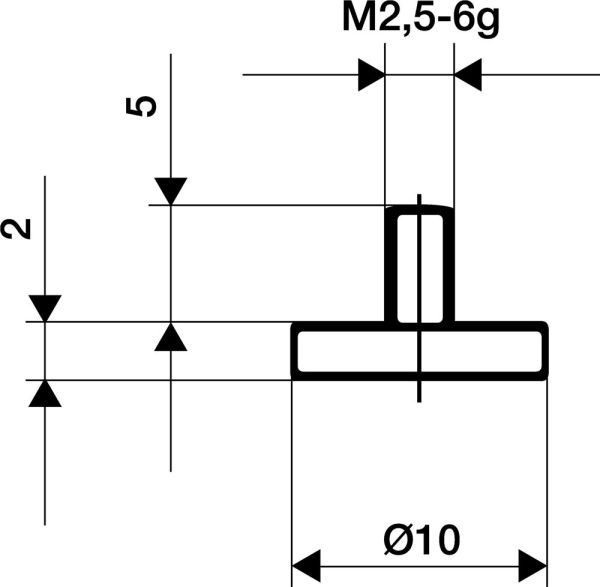 Ø 10 mm plan Messeinsatz