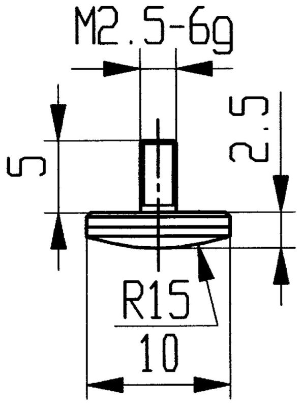 Ø 10 mm gewölbt Radius 15 Messeinsatz