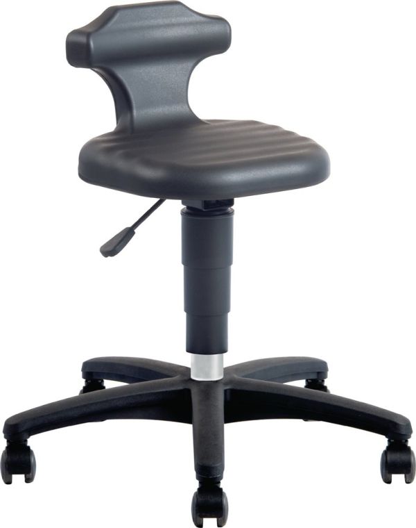 BIMOS Flex mit Rollen Integralschaum schwarz Drehhocker