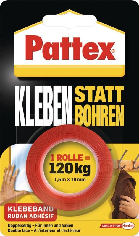 PATTEX Kleben statt Bohren Länge 1.5 m Breite 19 mm Montageband