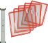 10 Sichttafeln rot Wandhalter