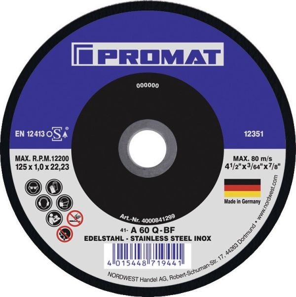 PROMAT Action D125x1mm gerade Trennscheibe