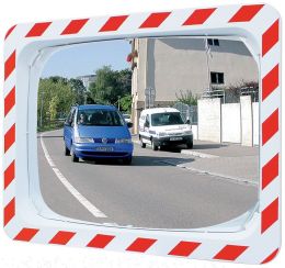 H400xB600mm Kunststoff. rot/weiß Verkehrsspiegel
