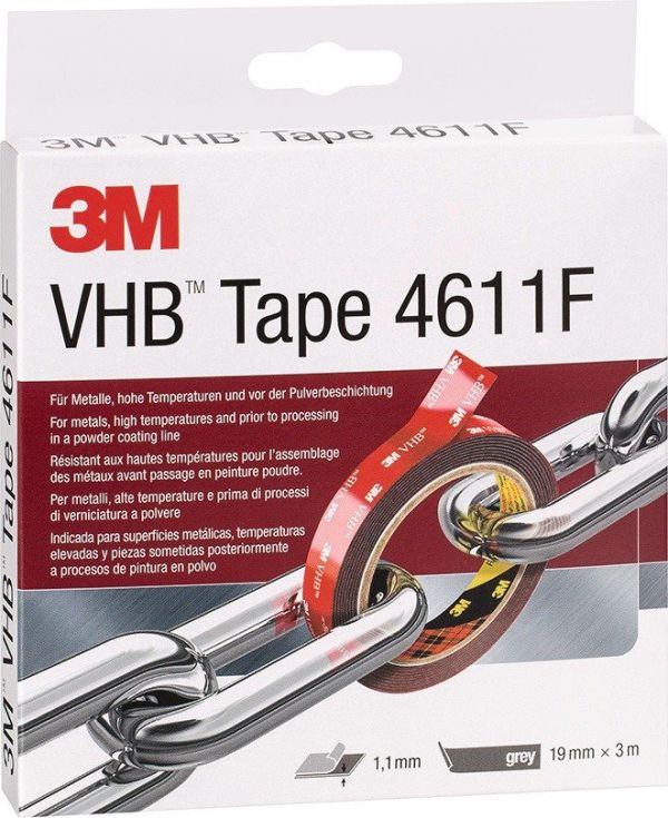 3M VHB Tape 4611F Länge 3 m Breite 19 mm Montageband