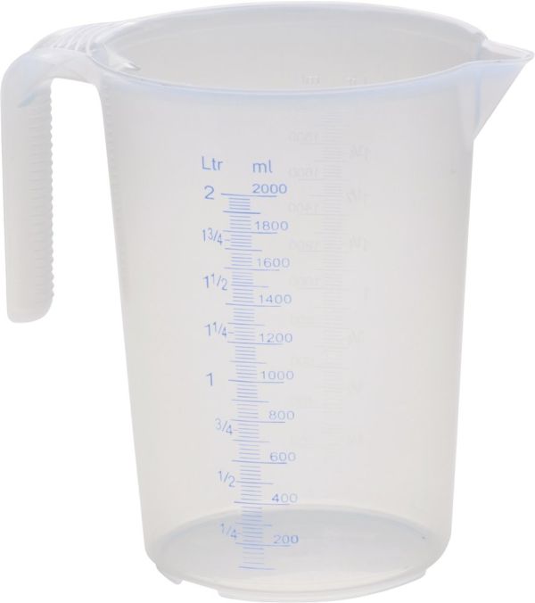 2000 ml Polypropylen transparent Messkanne