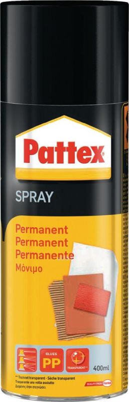 PATTEX Power Spray permanent transparent/leicht beige Sprühkleber