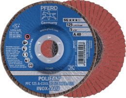 PFERD POLIFAN A-COOL SG INOX+ALU Ø 125 mm Körnung A-60 konisch Fächerscheibe
