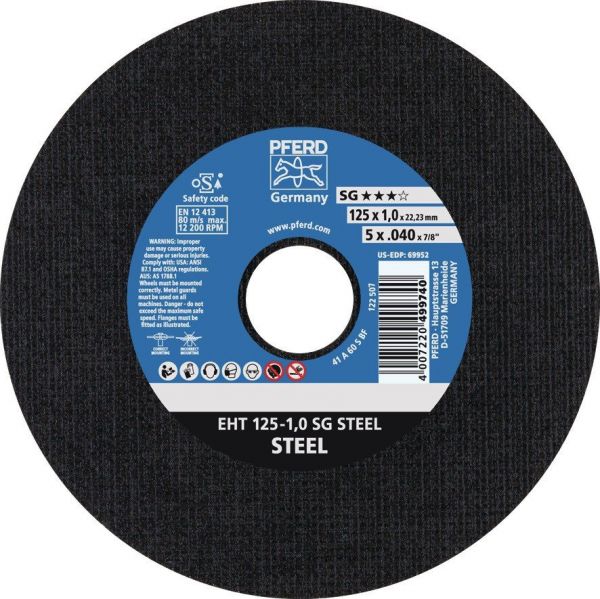 PFERD SG STEEL D125x1mm gerade Trennscheibe
