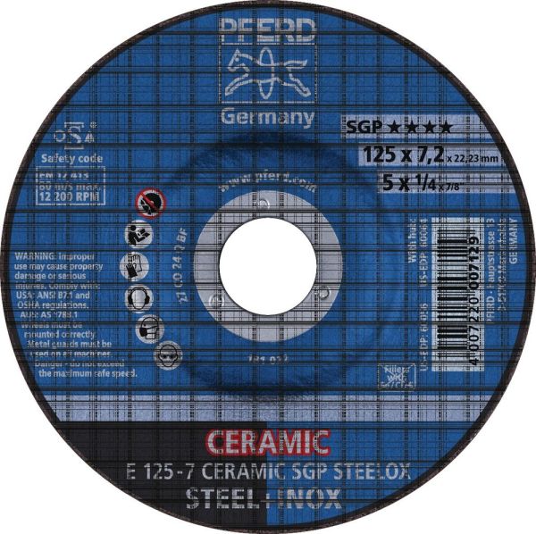 PFERD CERAMIC SGP STEELOX D125xS7mm Schruppscheibe