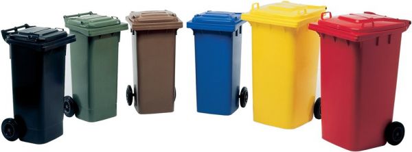 120 l HDPE rot Müllgroßbehälter
