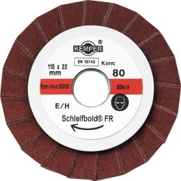 KEMPER Schleifbold® FR Ø 115 mm Körnung P 80 gerade Kehlnahtschleifer