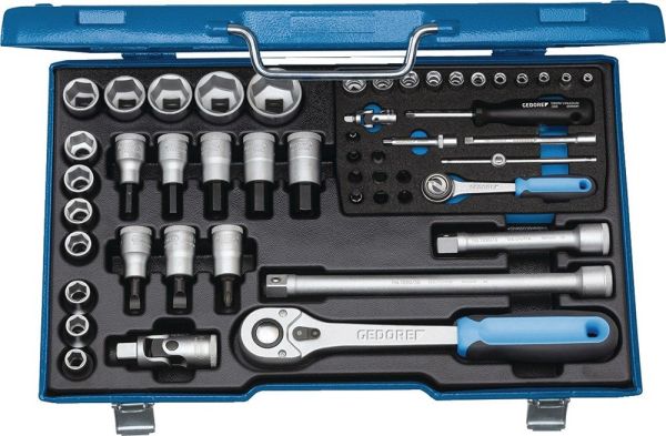 GEDORE 19 V20U-10 50-teilig  1/4 + 1/2 ″ Steckschlüsselsatz