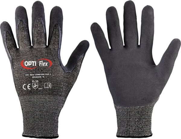 STRONGHAND Comfort Cut Größe 9 schwarz meliert/schwarz Schnittschutzhandschuh