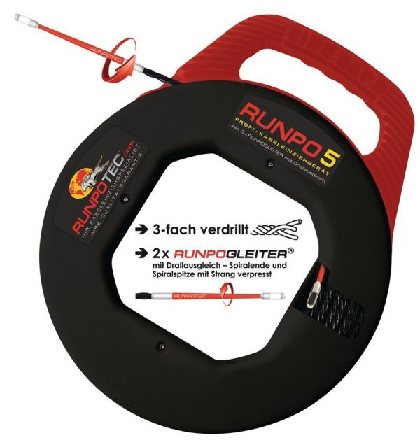 RUNPO 5 Bandlänge 30 m Biegeradius 15 mm Kabeleinziehgerät