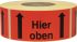 Hier oben Hinweisetikett