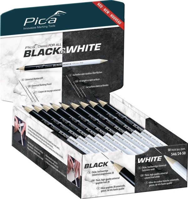 PICA Classic FOR ALL Black&White Länge 24 cm Markierstift