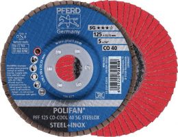 PFERD POLIFAN CO-COOL SG STEELOX Ø 115 mm Körnung 40 flach Fächerscheibe