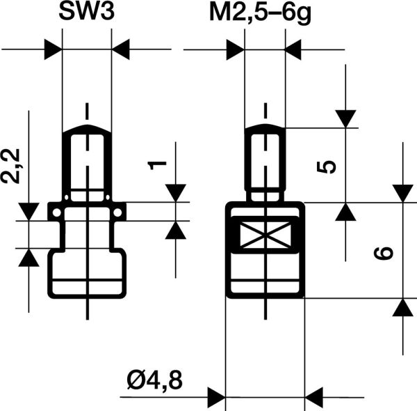 Ø 4.8 mm plan Messeinsatz