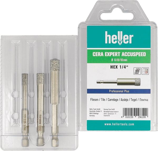 HELLER Cera Expert Accuspeed 3-teilig  Ø  6, 8, 10 mm Feinsteinzeugbohrer
