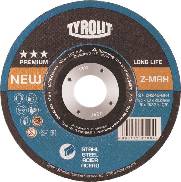 TYROLIT ZA24S-BFX D115xS4mm Schruppscheibe