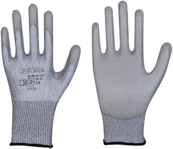 LEIPOLD Solidstar 1642 Größe 10 grau Schnittschutzhandschuhe