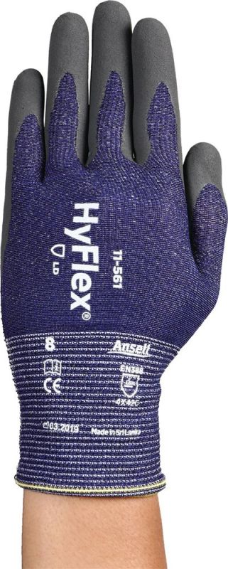 ANSELL HyFlex® 11-561 Größe 12 grau/blau Schnittschutzhandschuhe
