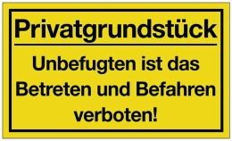 Privatgrundstück Hinweiszeichen