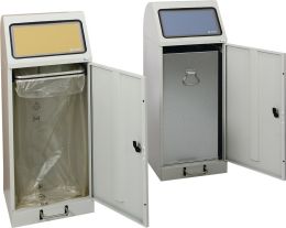 Abfallsammler 70 l H1000xB400xT380mm Stahlblech verzinkter Einsatz mit Trethebel